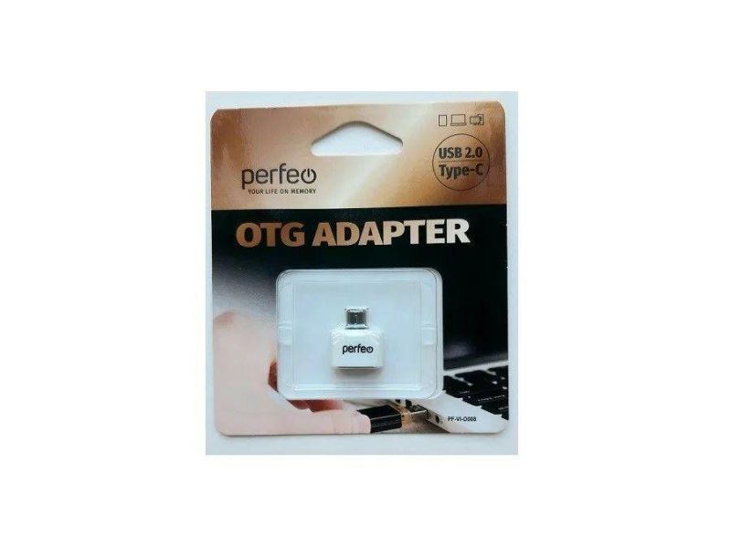 Адаптер Perfeo USB на Type-C c OTG, белый