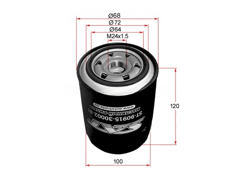 Фильтр масляный TOYOTA 1HZ,1KZTE, SAT ST-90915-30002-8T