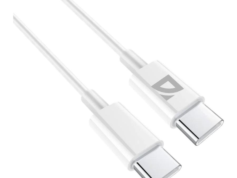 Кабель USB Type-C 2м DEFENDER, 60Вт, (PD/TPE), белый, пакет