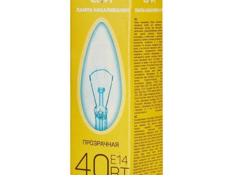 Свеча Старт 40Вт Е14 прозрачная