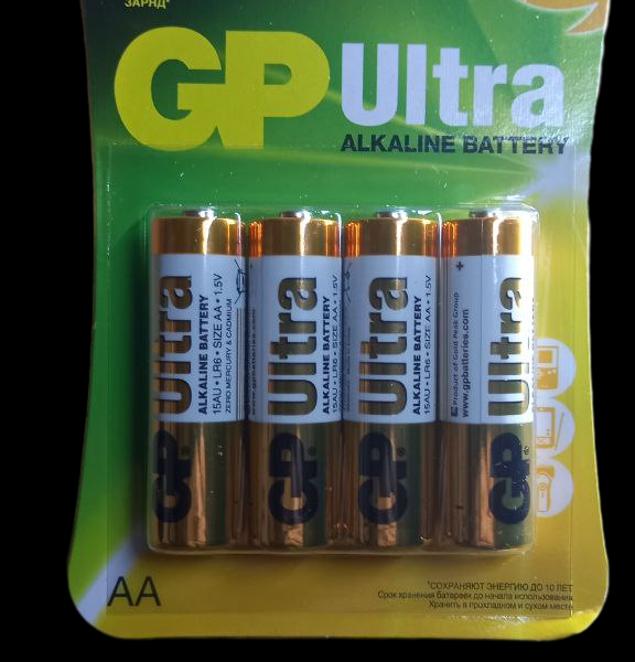 Батарейка алкалиновая GP ULTRA, AA LR-06, по 4 в блистере