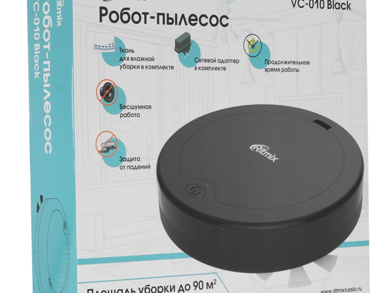 Робот-пылесос RITMIX VC-010 9Вт/1000Па, 70-90м, черный