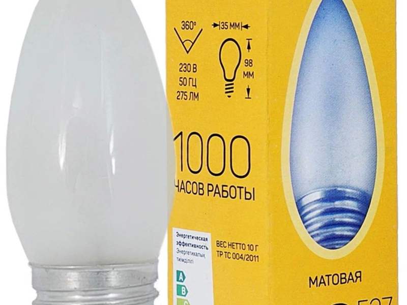 Cвеча Старт 40Вт Е27 (свеча прозрачная)