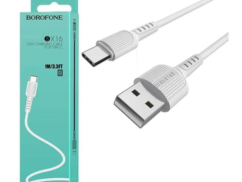 Кабель USB TYPE-C 1.0M, BOROFONE BX16, белый