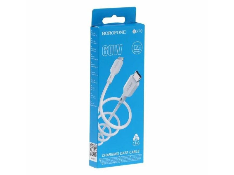 Кабель USB TYPE-C 1.0M BOROFONE (BX70), белый 